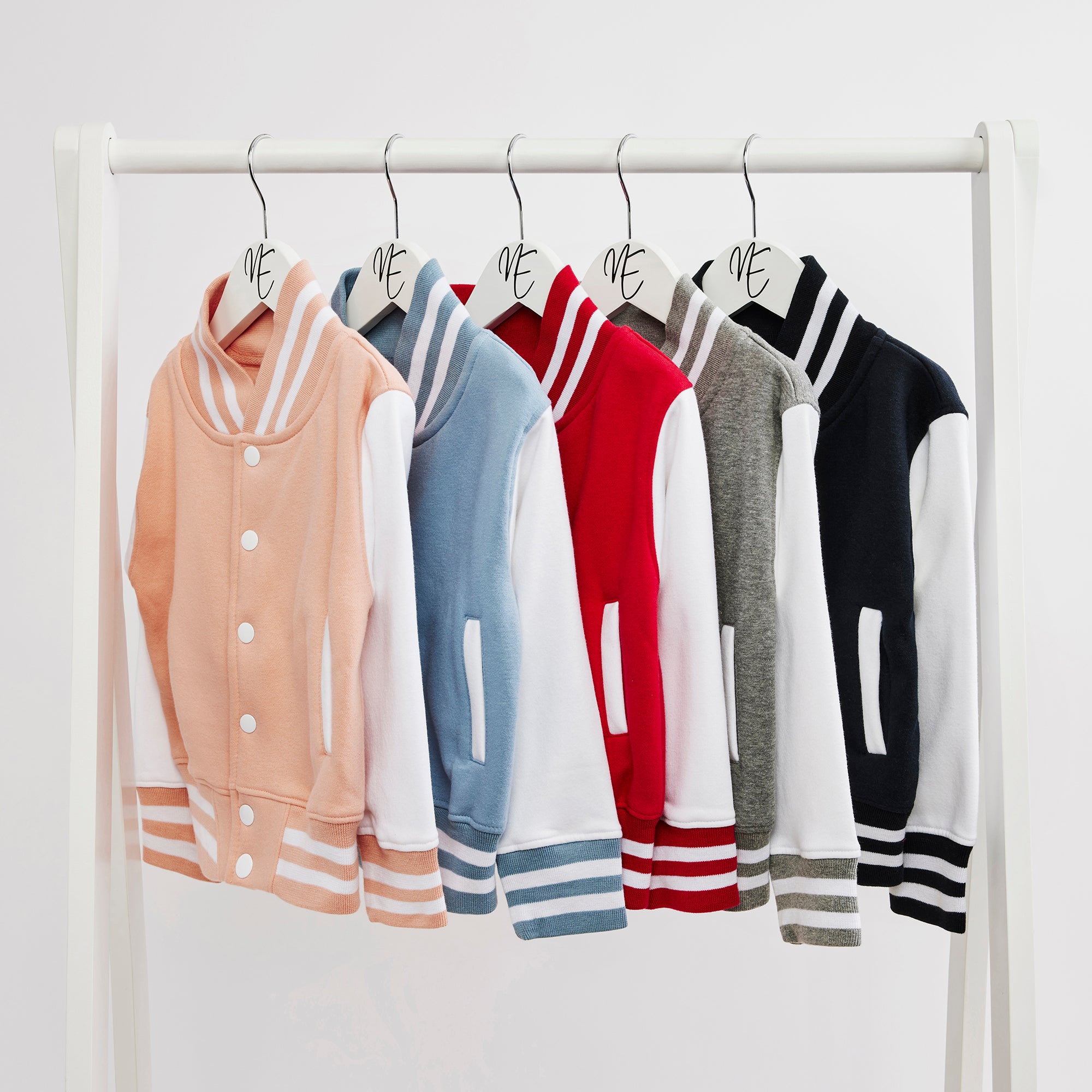 Kids Personalised Initial Varsity Jacket Never Ever